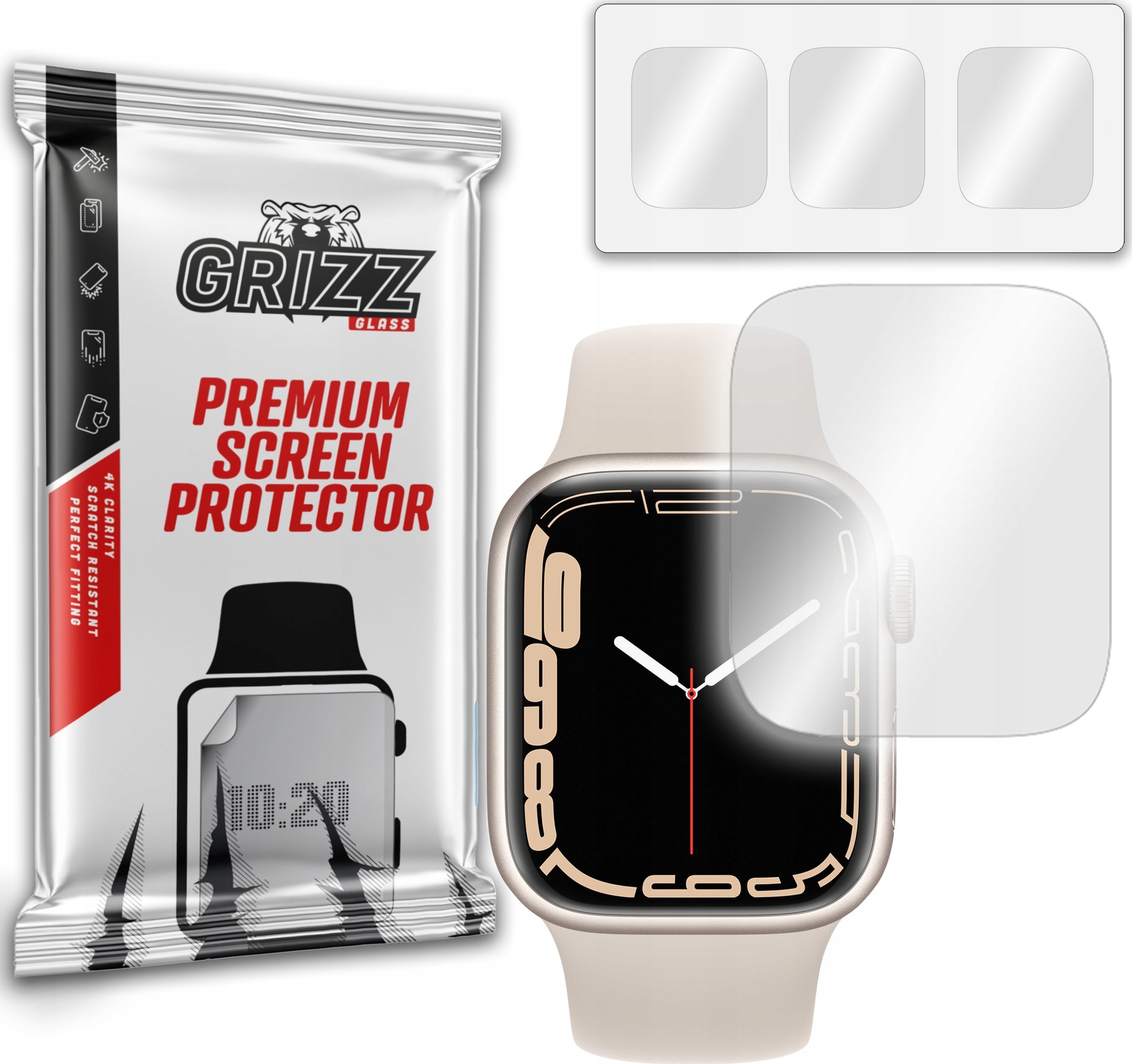 Folie mbrojtëse GrizzGlass Hydrofilm për Apple Watch SE 2022 44mm, hidrogel, transparente