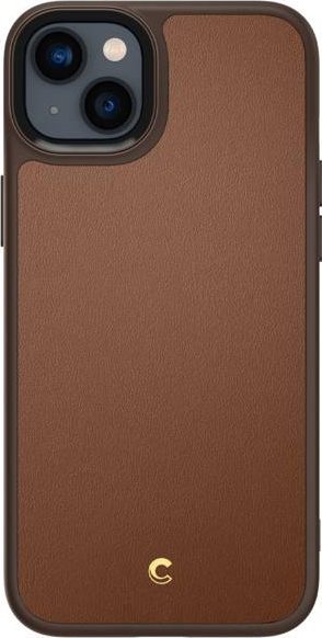 Mbulesë telefoni Spigen Cyrill Kajuk Mag MagSafe, për iPhone 14 Plus, lëkurë PU, kafe Saddle Brown