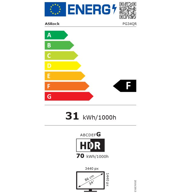 Monitor ASROCK LCD PG34QRT2B, 34", WQHD, 180Hz, i zi