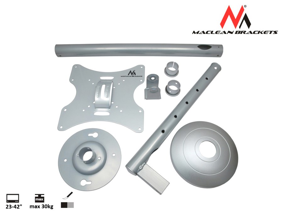 Mbajtëse tavani Maclean MC-504A S, 23-42", 30kg, e argjendtë