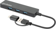 Hub USB Manhattan USB C Combo, 4 porta USB A, 5 Gbps, i zi
