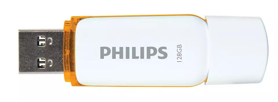 USB flash drive Philips FM12FD70B, 128GB, USB 2.0, i bardhë