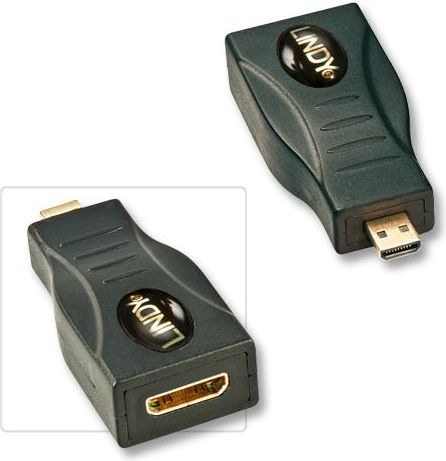 Përshtatës Lindy AV HDMI Micro - HDMI Mini, i zi