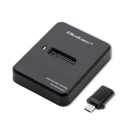 Dok stacion Qoltec për SSD M.2 SATA NGFF, USB 3.1, i zi