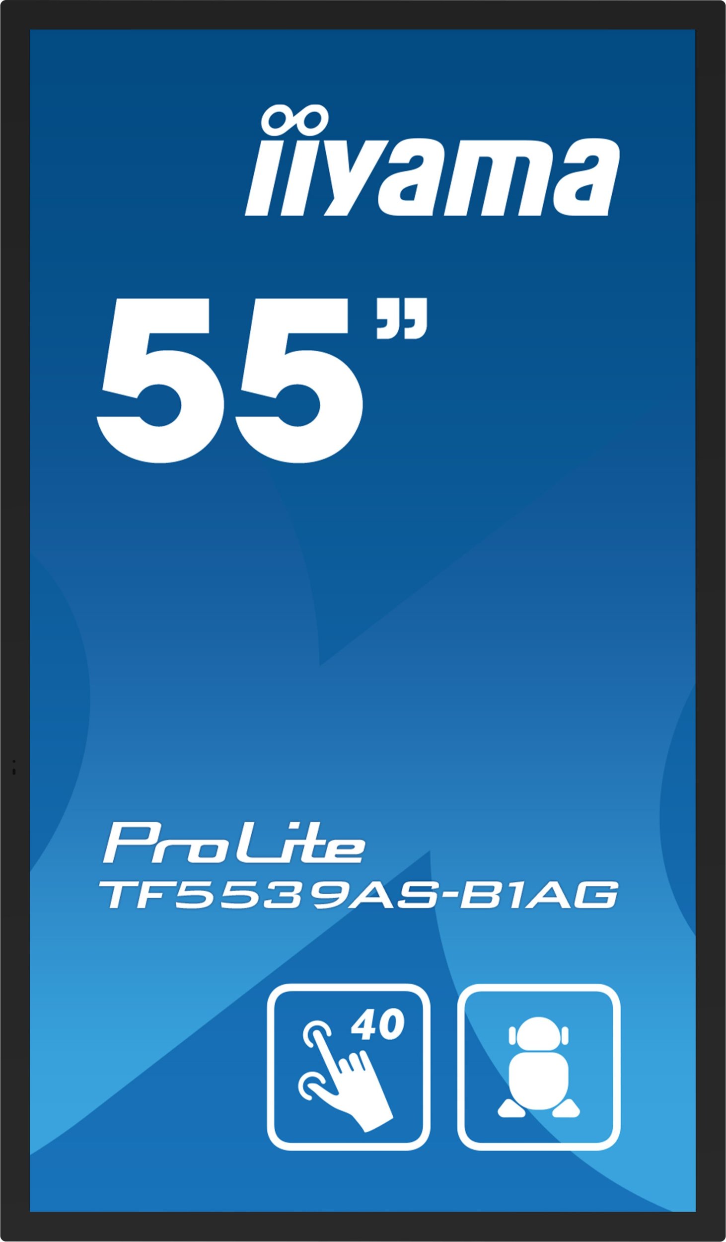Професионален монитор на допир Iiyama TF5539AS-B1AG, 55\", 4K Ultra HD, црн