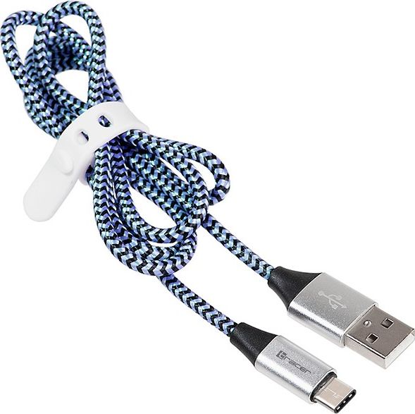 Kabllo Tracer USB-A - USB-C, 1m, e kaltër