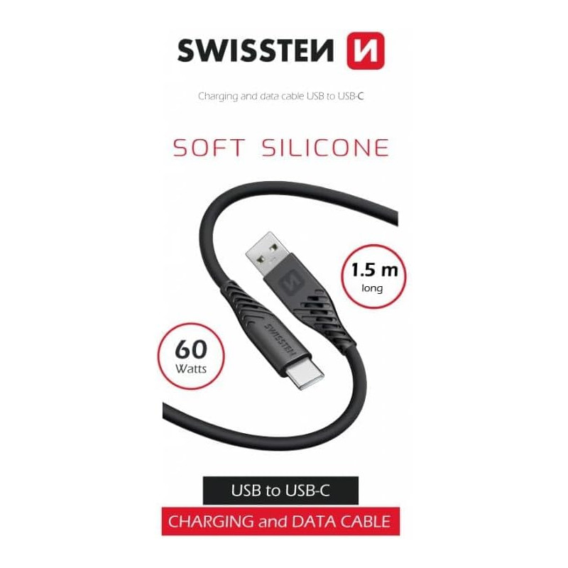 Swissten Data Cable Soft Silicone USB/USB-C 1.5m