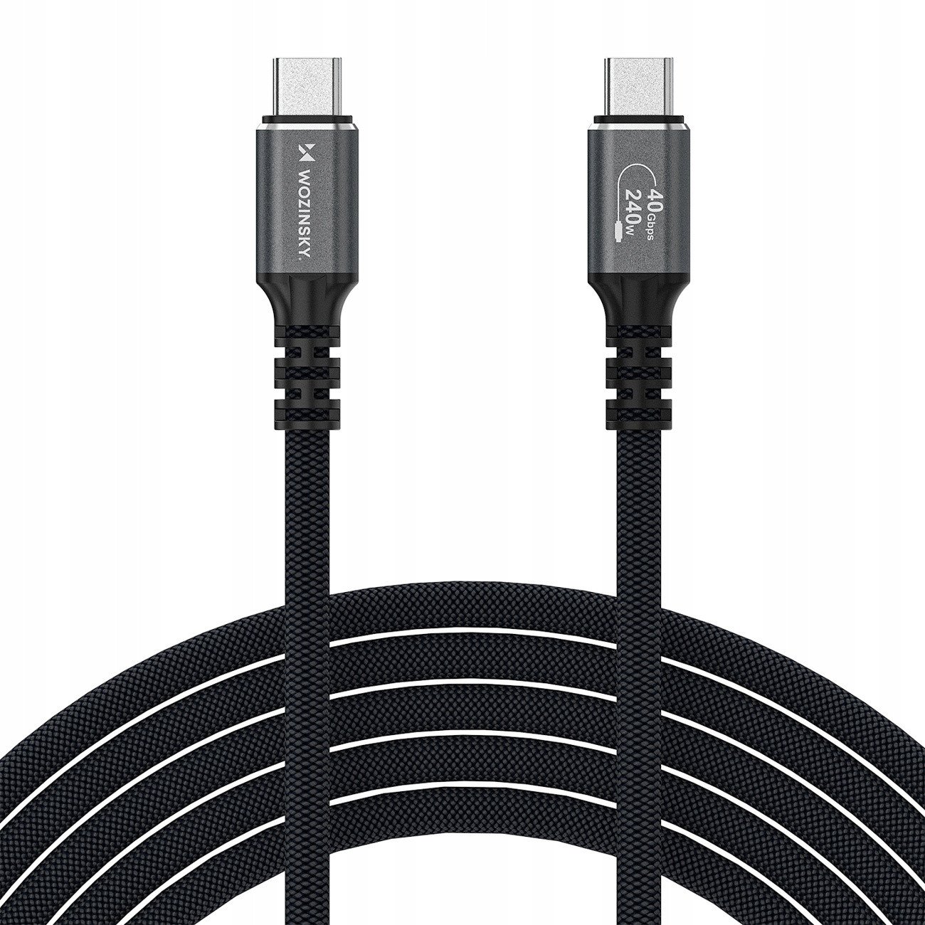 Kабел USB-C Wozinsky WPS-UY42S, Thunderbolt 4, 240W, 2m, црн