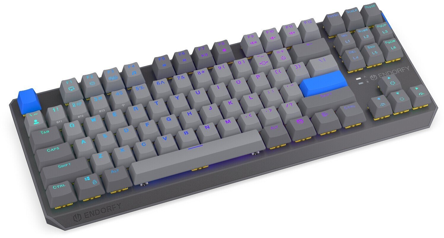 Tastierë mekanike Endorfy Thock V2 TKL Wireless, 87 taste, ARGB, gri