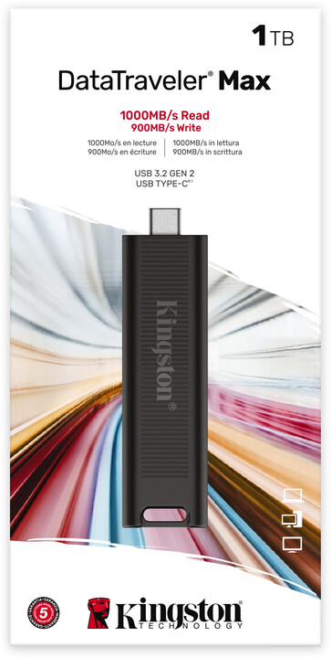 USB Kingston DataTraveler Max - 1TB, e zezë