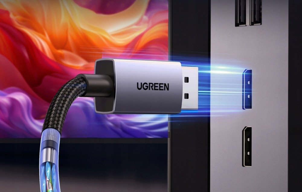Kabllo DisplayPort UGREEN 2.1, 80Gbps, 16K, 2m, e zezë