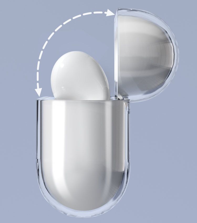 Mbulesë mbrojtëse Hurtel Case A për AirPods 1/2, polikarbonat, transparente