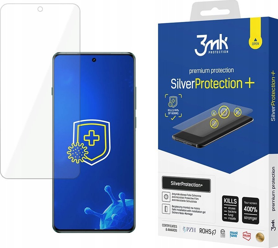 Folie mbrojtëse 3MK SilverProtection Plus për OnePlus 12, mbulim i plotë ekranit, antibakteriale, transparente