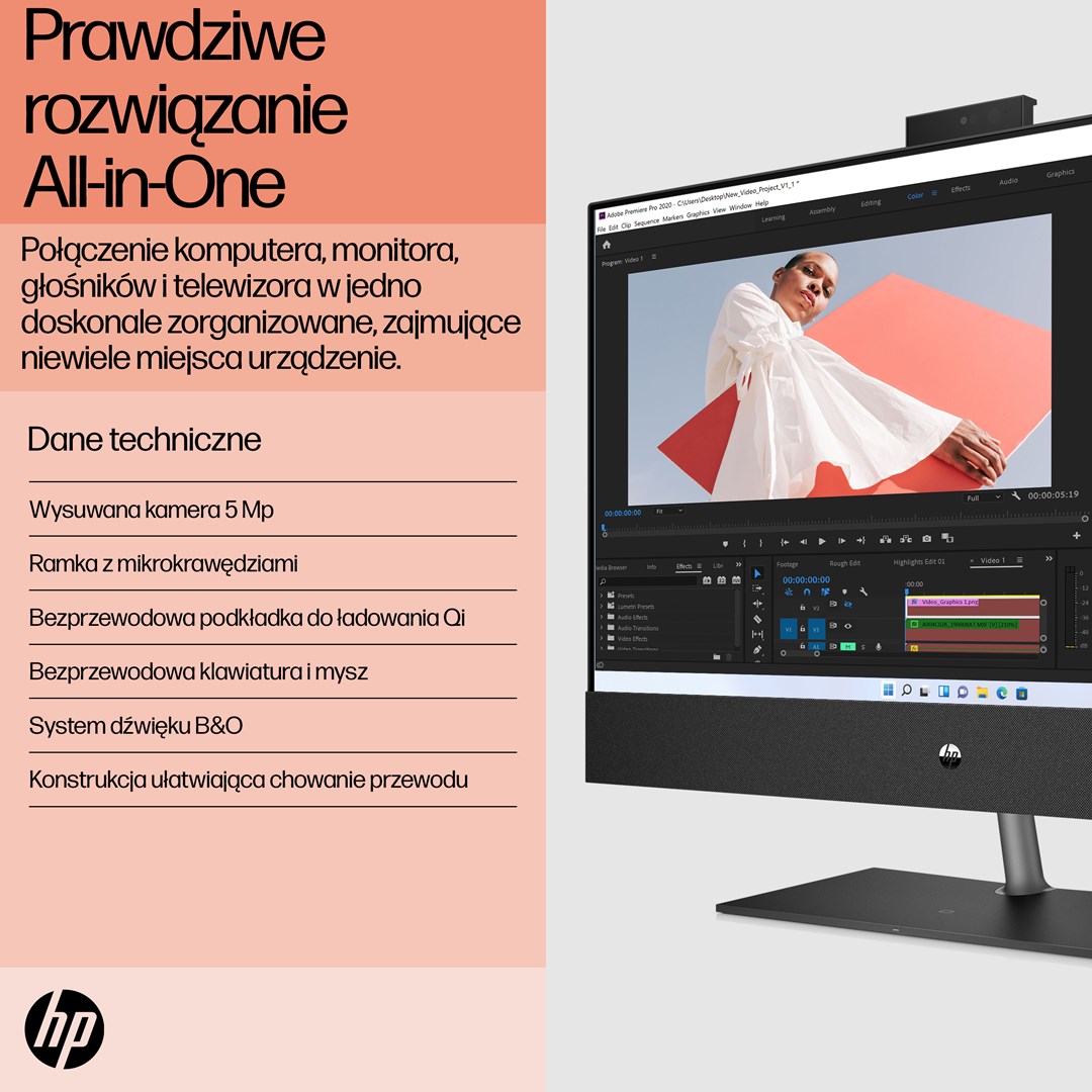 Kompjuter All-in-One HP 6J9N3EA, 31.5", i5-12400T, 16GB RAM, 1TB SSD, GTX 1650, i zi