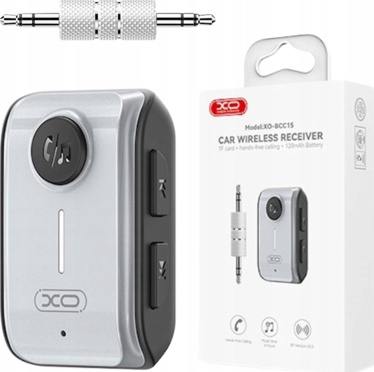 Transmetues FM XO BCC15, Bluetooth, hyrje 3.5mm, i zi