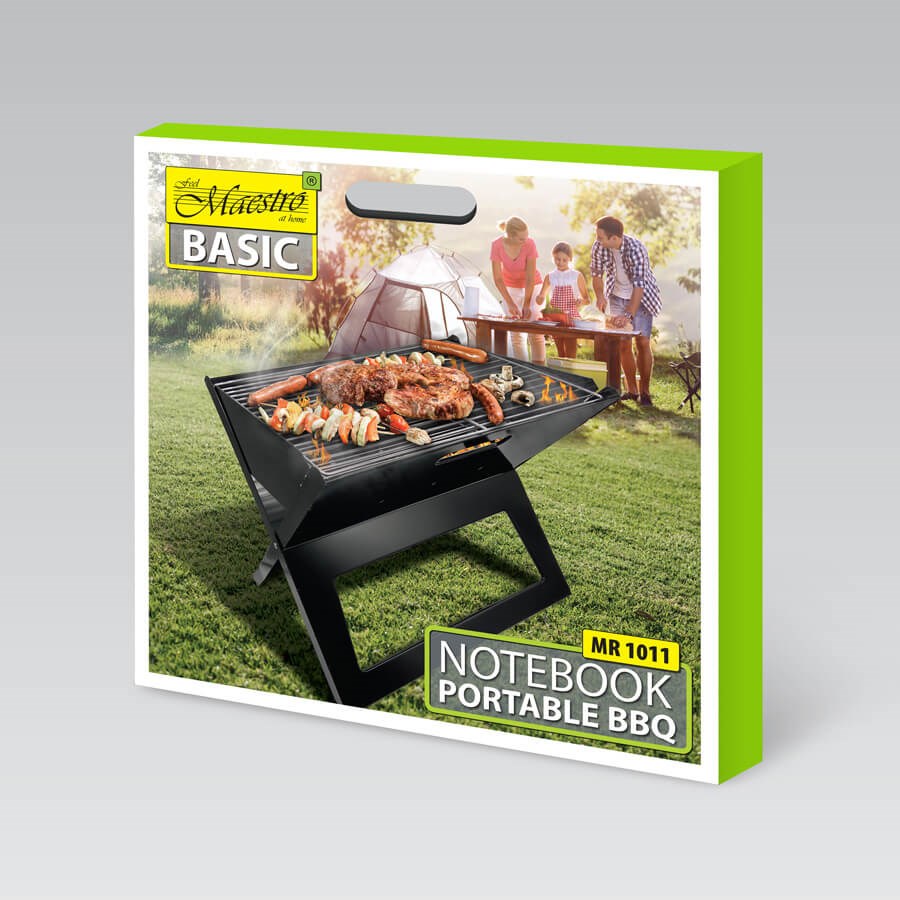 Grill portativ MR1011 Suitcase, palosës, 41 x 29 cm, i zi