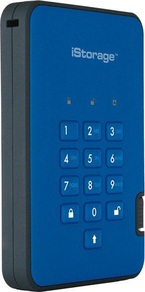 Disk i jashtëm iStorage diskAshur2, 2TB, USB, blu