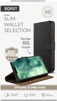 Këllëf portofol Xqisit Slim Wallet, për iPhone 15 Pro Max, me mbrojtje 360°, i zi