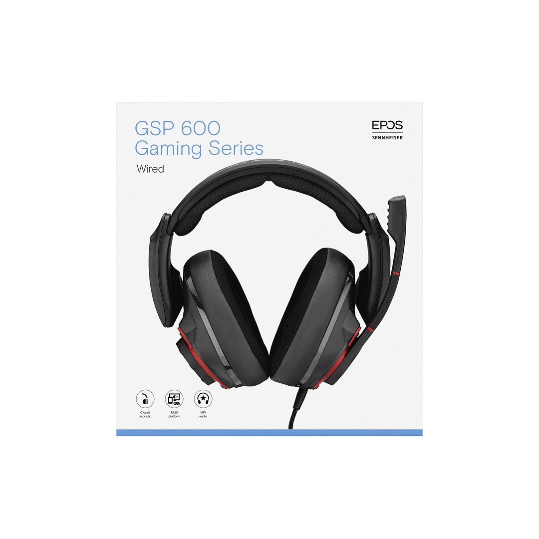 Kufje Epos GSP 600, 3.5mm, Over-Ear, të zeza/të kuqe