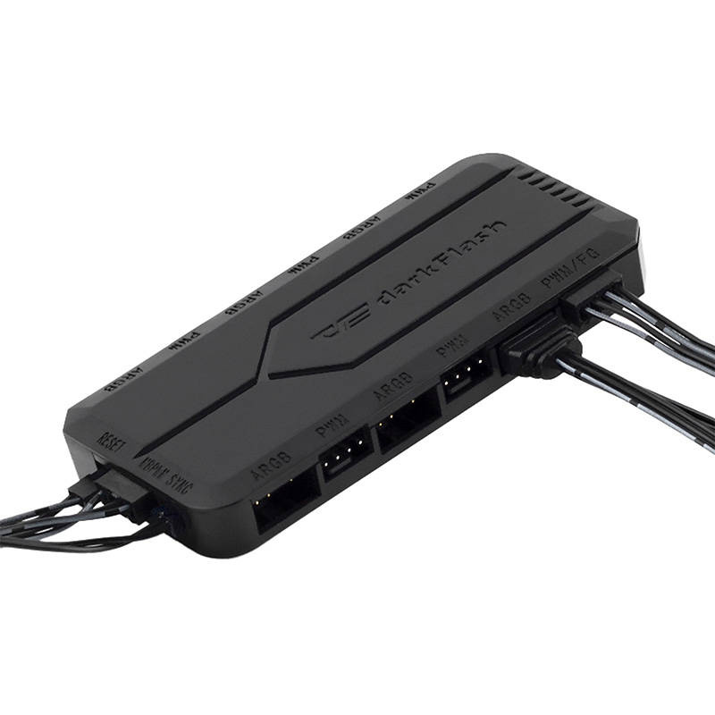 Kontrollues ventilatorësh DarkFlash RC2, PWM dhe ARGB, sinkronizim 5V 3 Pin, i zi 3