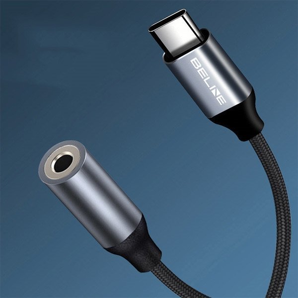 Adapter audio Beline USB C në Jack 3.5mm, DAC, gri