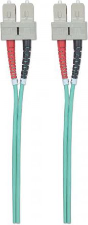 Kabllo fibër optike Intellinet SC SC OM3, multimode duplex, 3m, aqua