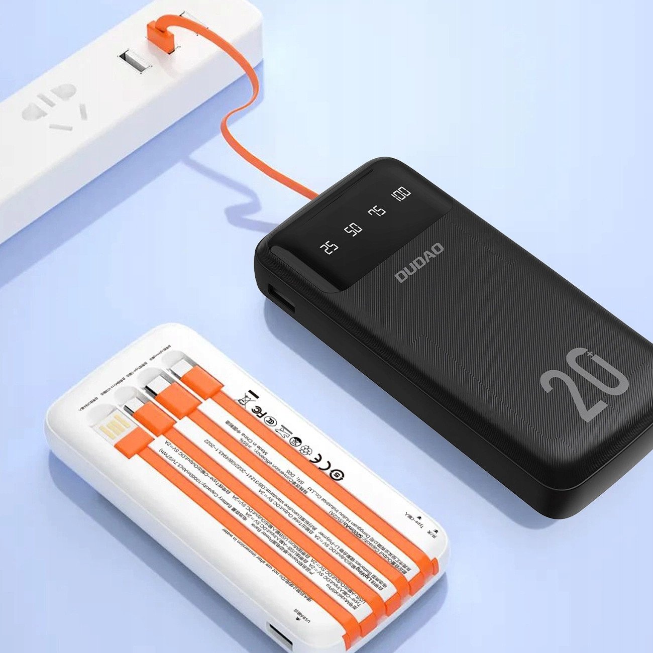 Powerbank Dudao K6Pro+, 20000mAh, 10W, i bardhë