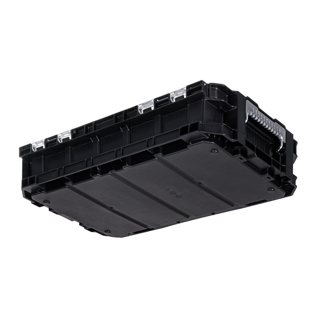 Kuti veglash me rrota Keter 238273, sistem modular, dorezë teleskopike, e zezë