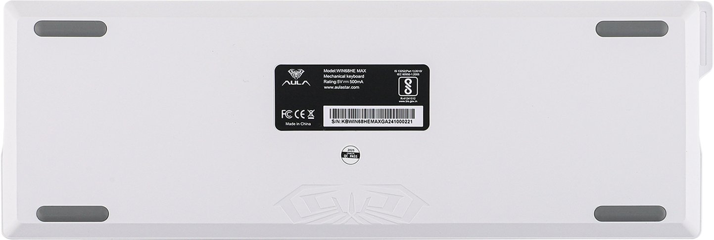 Tastierë me kabllo AULA WIN68 HE Max, 65%, RGB, gri e bardhë e purpurt