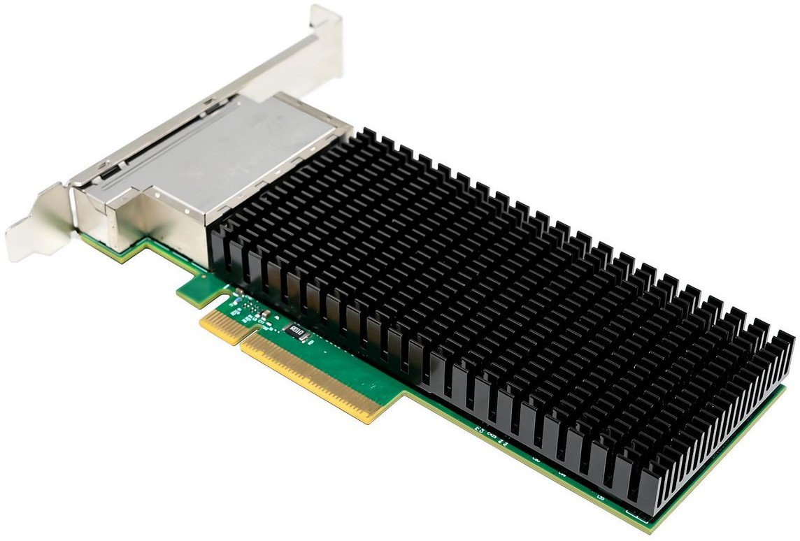 Kartë rrjeti Microconnect X710-T4, PCIe x8, 10GbE, e zezë