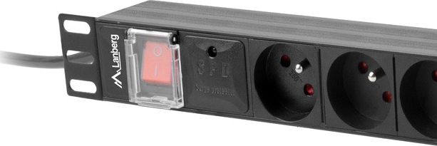 Shirit energjie Lanberg PDU 1U PDU-08E-0200-BK, 8x 230V, 16A, 2m, i zi