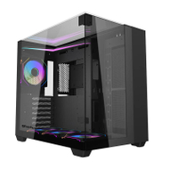 Kuti kompjuteri DarkFlash TH285 ATX Cube, gaming, ARGB, xham i temperuar, e zezë