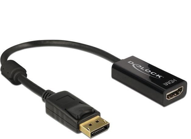 Përshtatës AV Delock DisplayPort - HDMI, 4K@30Hz, 20 cm, i zi