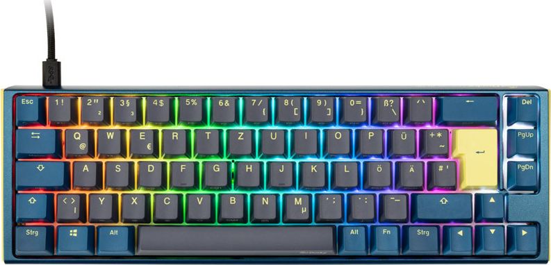 Tastierë mekanike Ducky One 3 SF Daybreak, Tenkeyless, USB, gjermanisht, e zezë blu