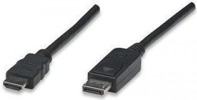 Adapter kabllo video Techly ICOC-DSP-H-010, DisplayPort në HDMI, 1m, i zi
