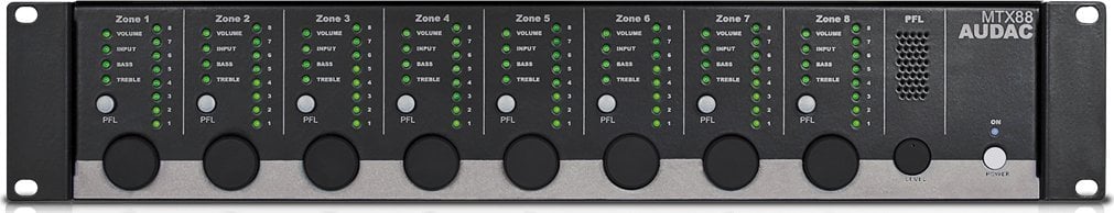 Matriks audio Audac MTX88, 8 zona, kontroll remot, gri