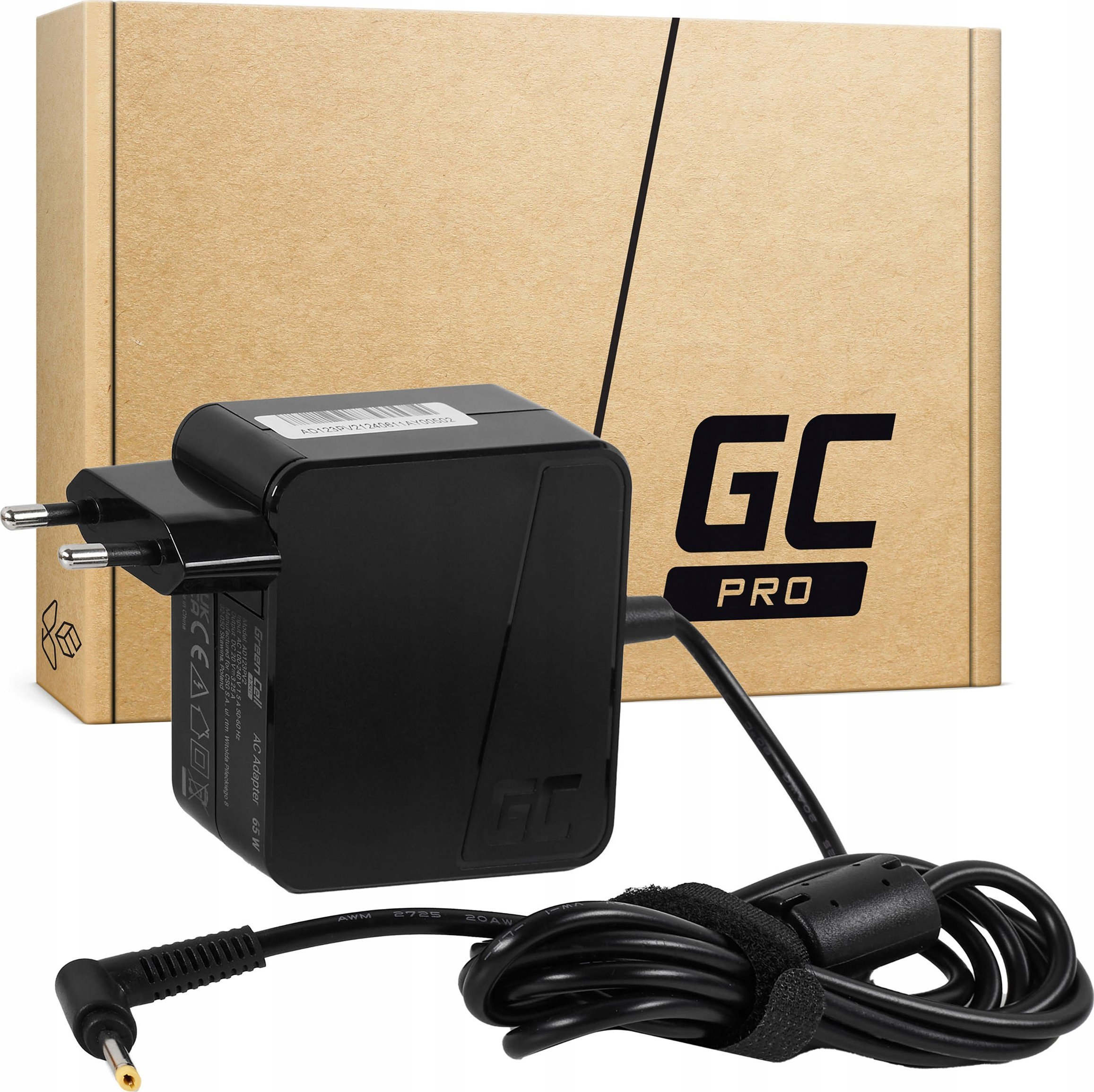 Adapter universal Green Cell AD123PV2, 65W, për laptop, i zi