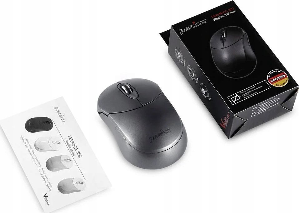 Maus wireless Perixx PERIMICE-802, Bluetooth, kompakt, ngjyrë grafit