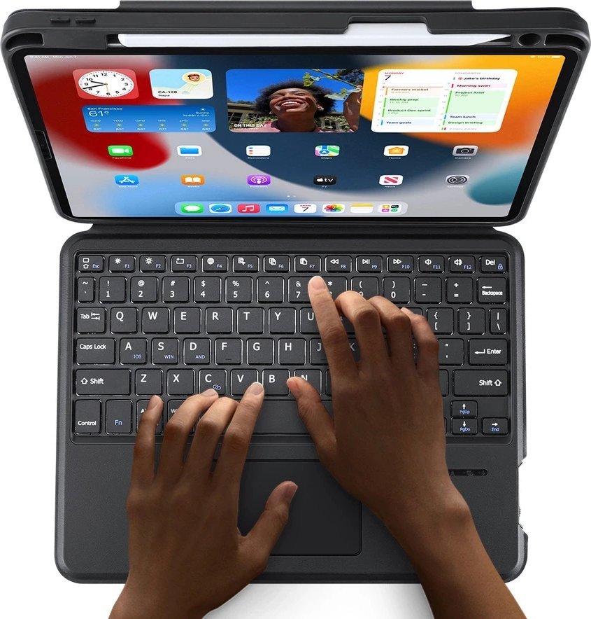 Këllëf me tastierë Dux Ducis DK për iPad 4 5 iPad Pro, Bluetooth, me stand, i zi