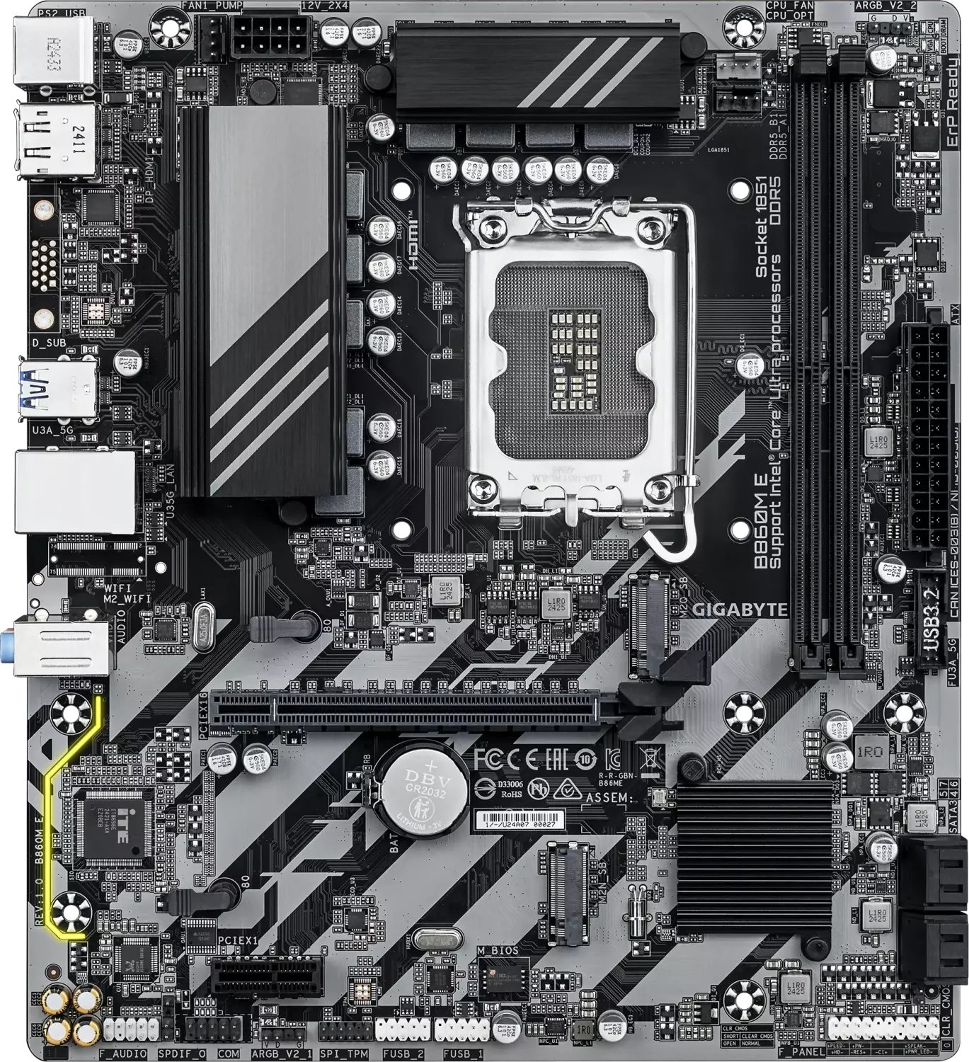 Motherboard Gigabyte B860M E, LGA1851, DDR5, Micro ATX