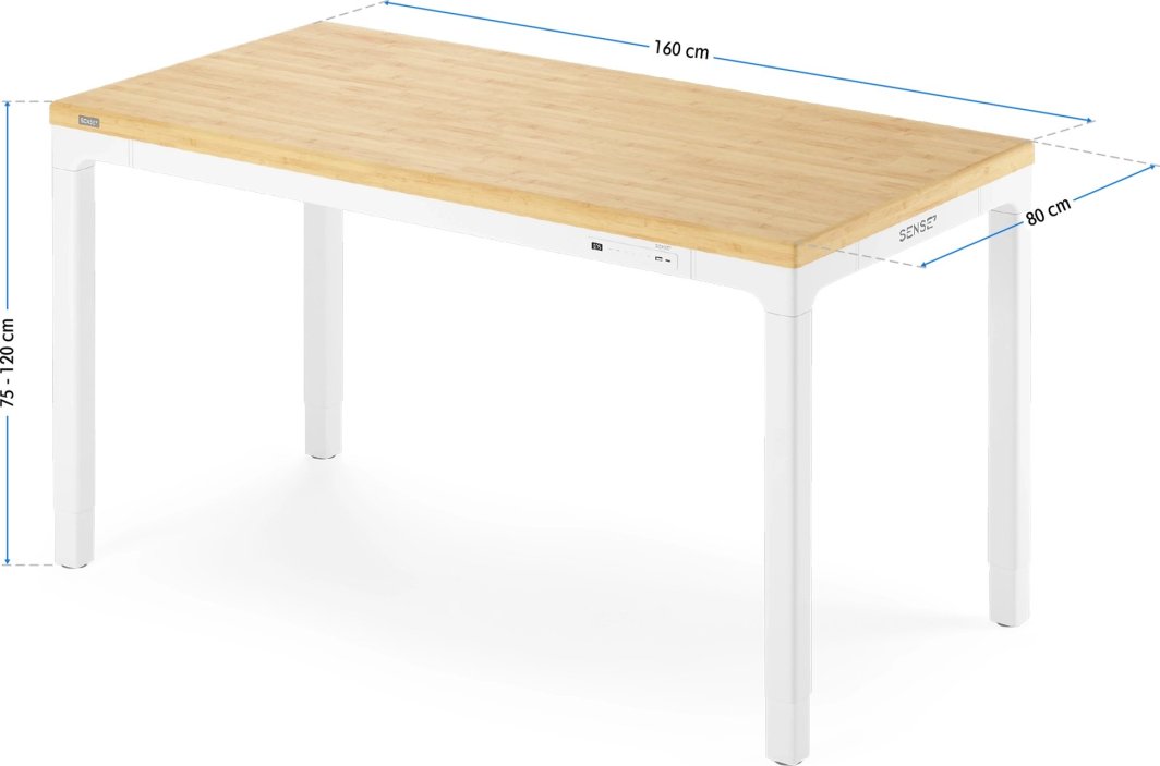 Tavolinë SENSE7 Manma Bamboo, e kaftë/ bardhë