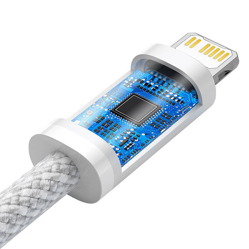 Kabllo karikimi Baseus BSU3062WHT USB C në Lightning, 2 m, 20W PD, e bardhë