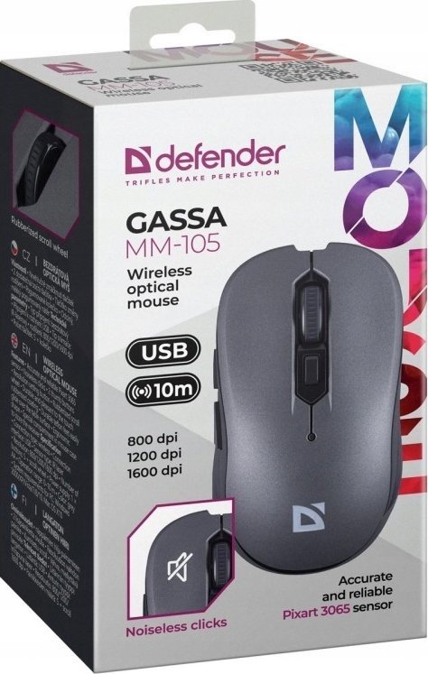 Maus Defender 52104, me kabllo, optik, i zi