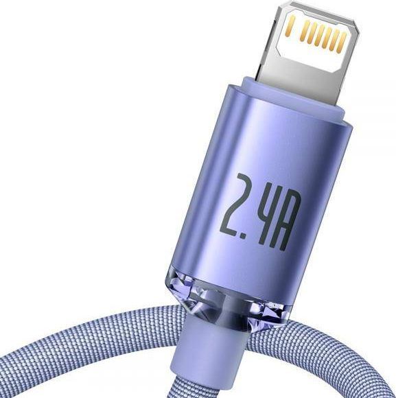 Kabëll Baseus USB-A kabllo USB - Lightning 1,2 m (6932172602703), e vjollcë