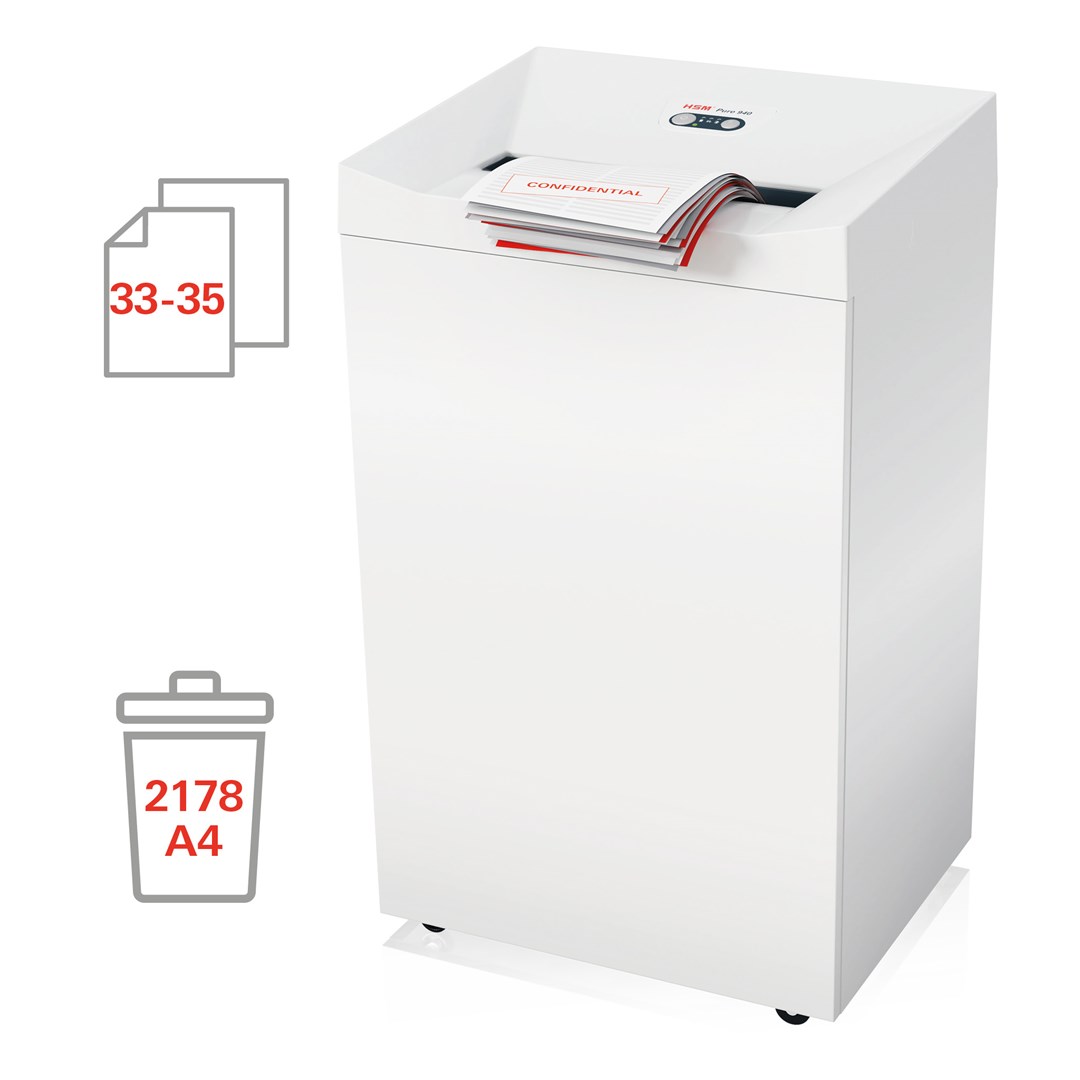 Grirëse dokumentesh HSM Pure 940, 165L, prerje 3.9x40 mm, e bardhë