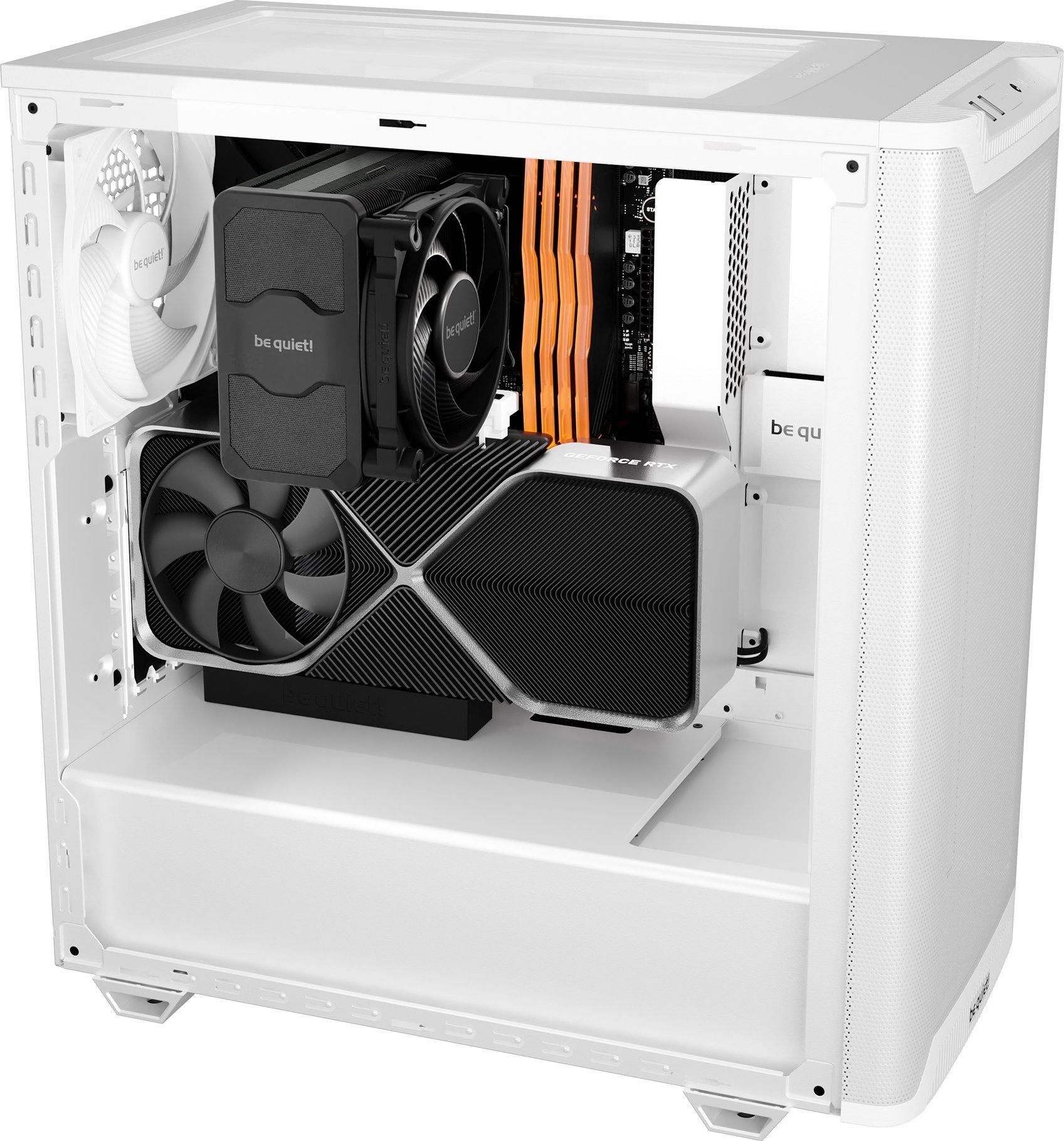 Kuti PC Be Quiet Pure Base 501 Airflow, MIDI Tower, dritare xhami, e bardhë