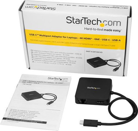 Adaptues USB C StarTech.com USB C Multiport Adapter, HDMI 4K, Gigabit Ethernet, gri