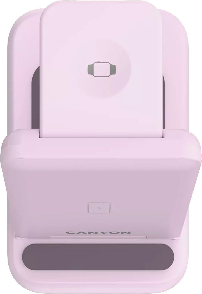 Stacion karikimi Canyon WS-304, karikues wireless 3 në 1, karikim i shpejtë, rozë