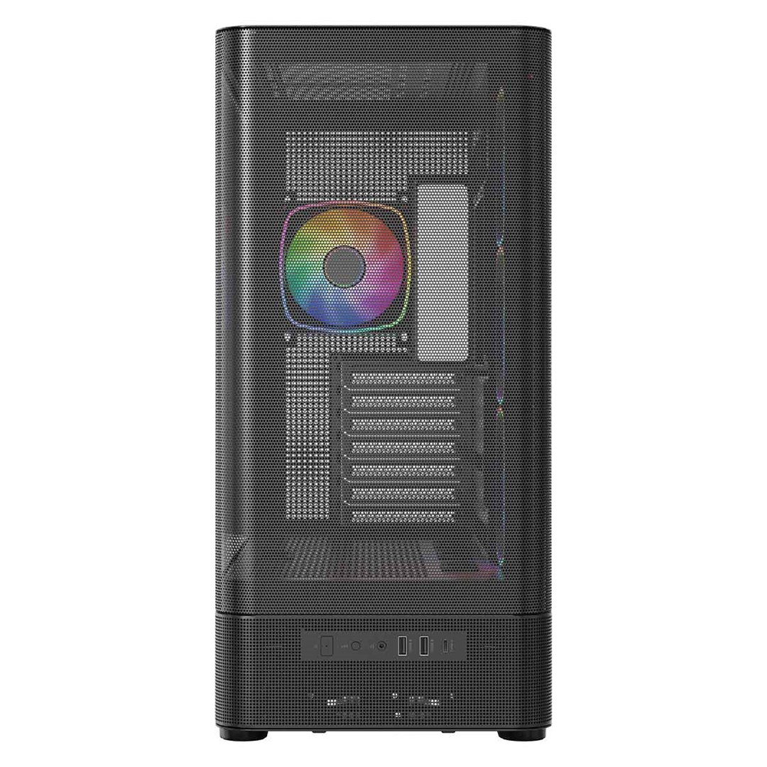 Kuti gaming MODECOM Volcano AQ400 ARGB, MIDI Tower, 4 ventilatorë ARGB, e zezë