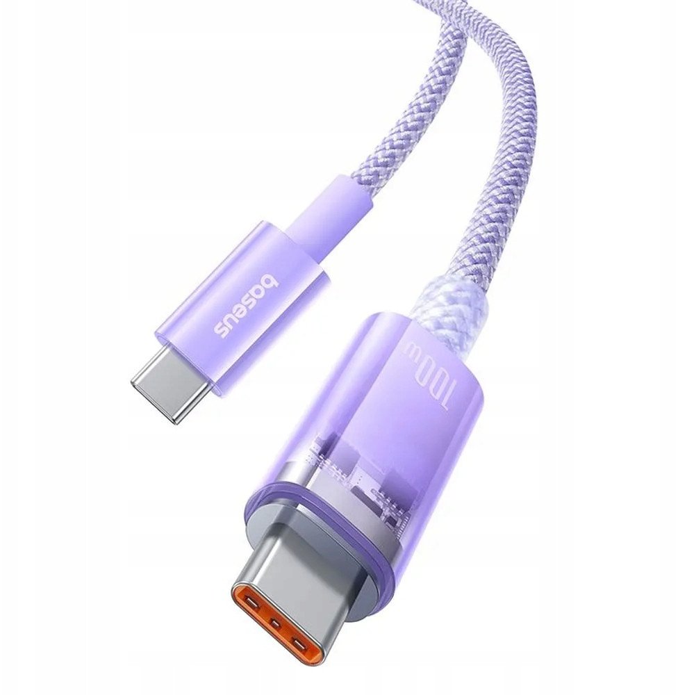 Kabllo Baseus Explorer, USB C në USB C, 100W, 1m, vjollcë